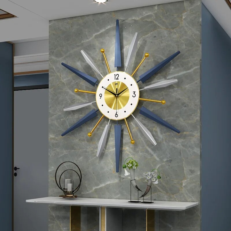 Grid lighting luxury decoration wall clock living room wall clock home creative art modern minimalist wall clock wall watch