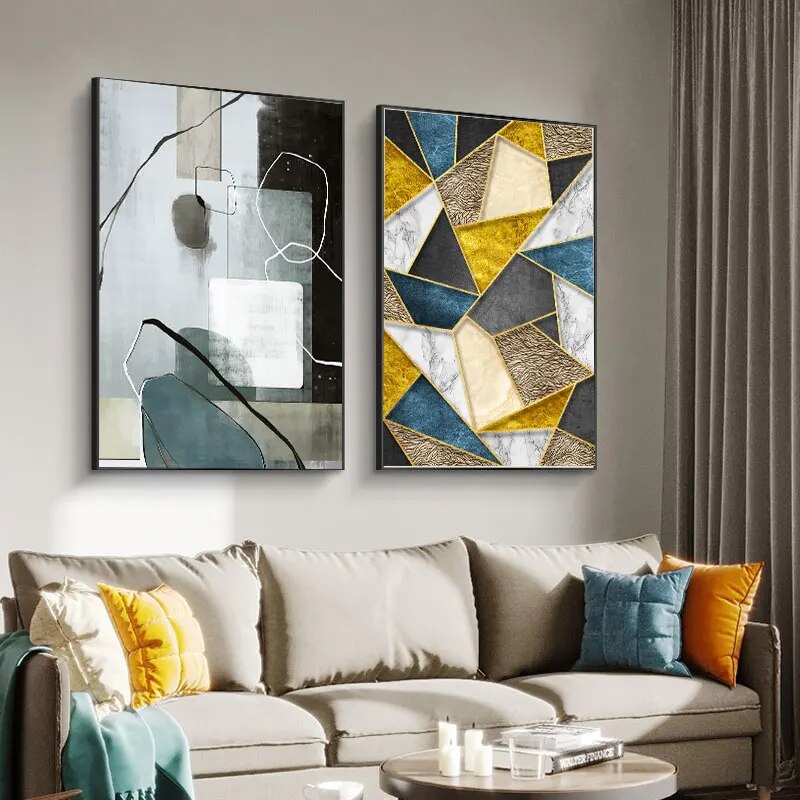 Nordic Abstract Geometry Home Decor Nordic Canvas Painting Wall Art Modern Luxury Art Decor Posters and Prints for Living Room