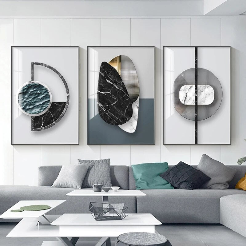 Abstract geometric Canvas Painting Pictures prints Modern Luxury golden Home Decoration Wall Art Posters for Living Room Bedroom