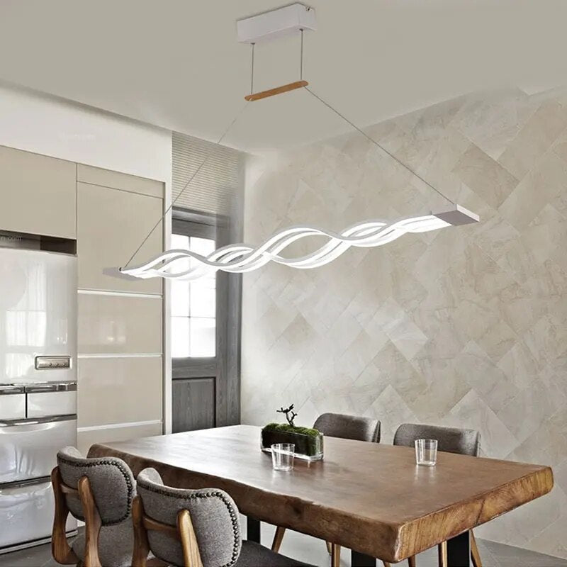 Wave design modern dinning room Studyroom pendant light , led lighting AC 85-260V 80W kitchen pendant lamp luminaire bar