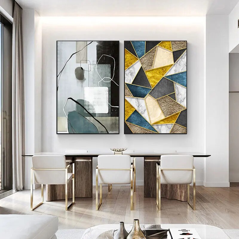 Nordic Abstract Geometry Home Decor Nordic Canvas Painting Wall Art Modern Luxury Art Decor Posters and Prints for Living Room