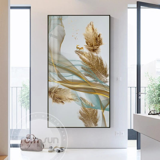 Abstract Golden Lines Wall Art Canvas Poster Print Modern Home Decor Wall Paintings Nordic Living Room Luxury Decoration Picture
