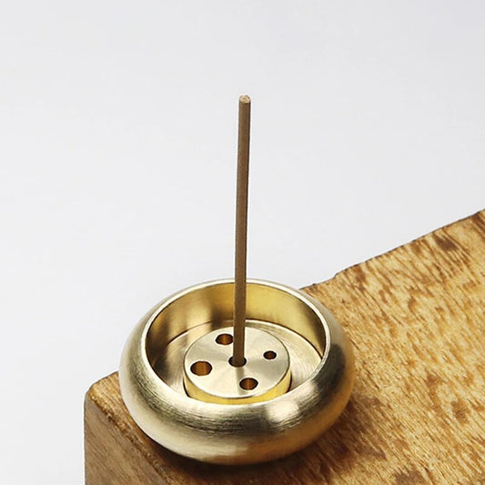 Mini Incense Holder Brass Incense Base for Home Office Teahouse Multi Purpose 5 Holes Shape Creative Sandalwood Incense Burner