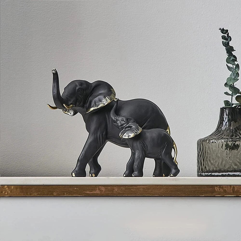 2 Pcs Elephant Statue Sculptures & Figurines Nodic Home Decoration Accessories Luxury Living Room Decoration Desk Decoration